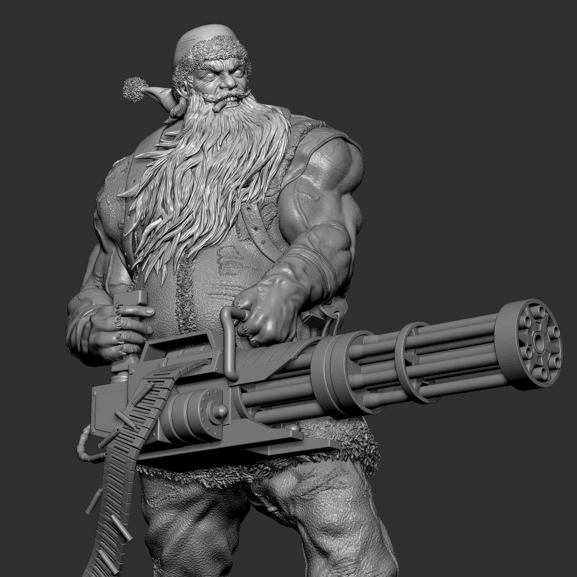 Badass Santa Claus 3D Print Model 3D print model_16