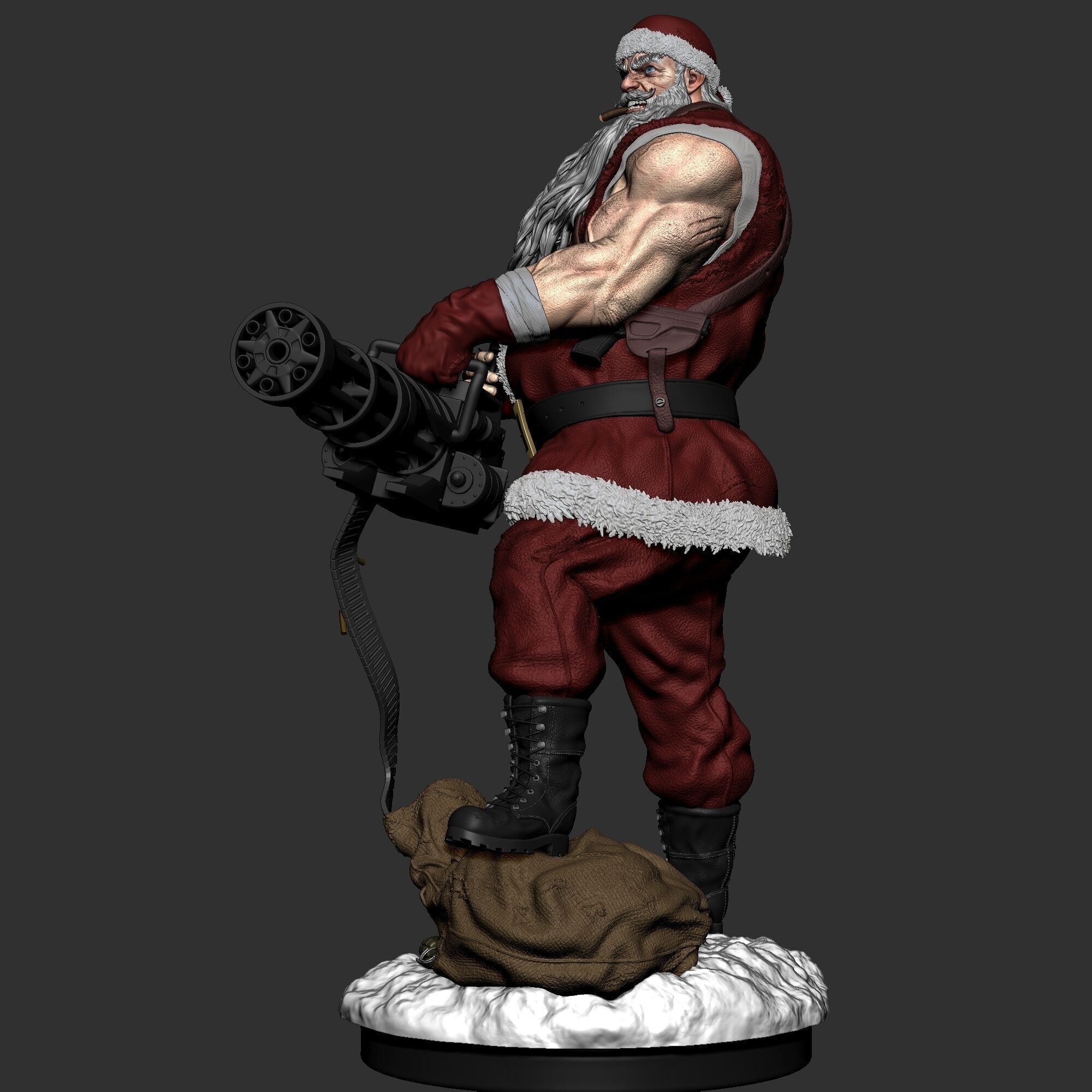 Badass Santa Claus 3D Print Model 3D print model_9