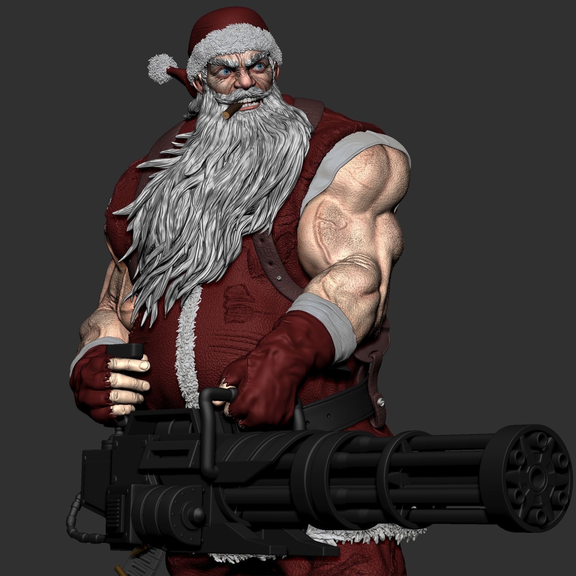 Badass Santa Claus 3D Print Model 3D print model_8
