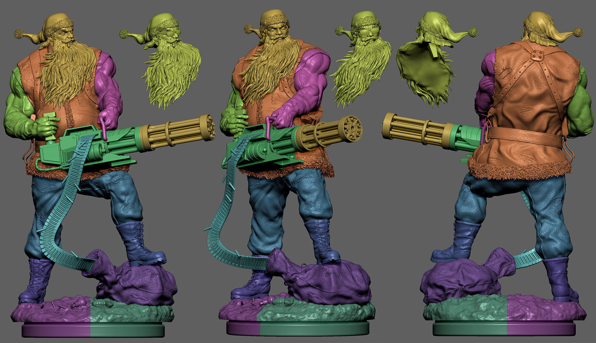 Badass Santa Claus 3D Print Model 3D print model_22