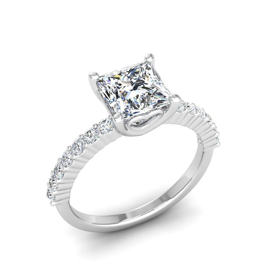 Engagement ring Alice princess 3D print model_18