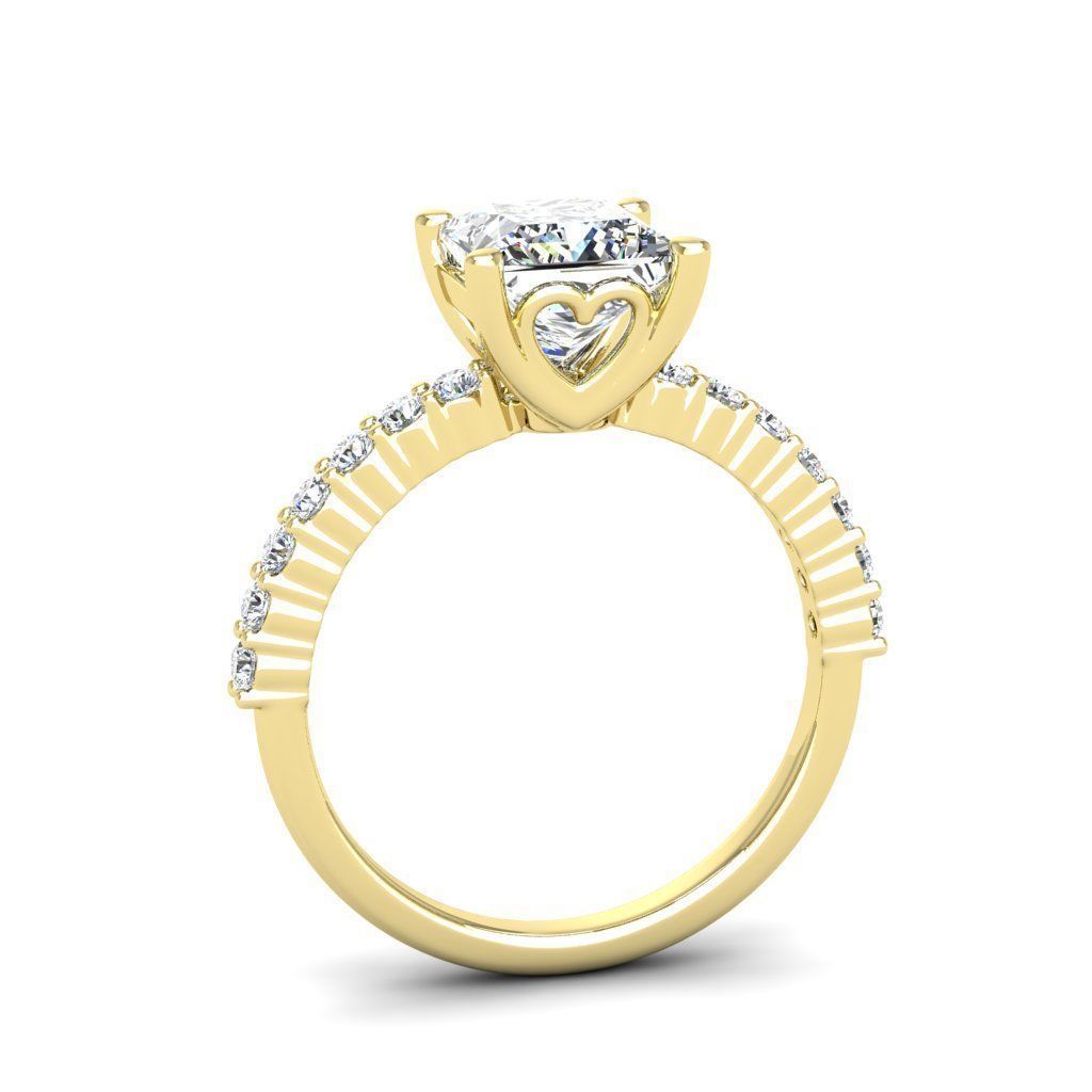 Engagement ring Alice princess 3D print model_13