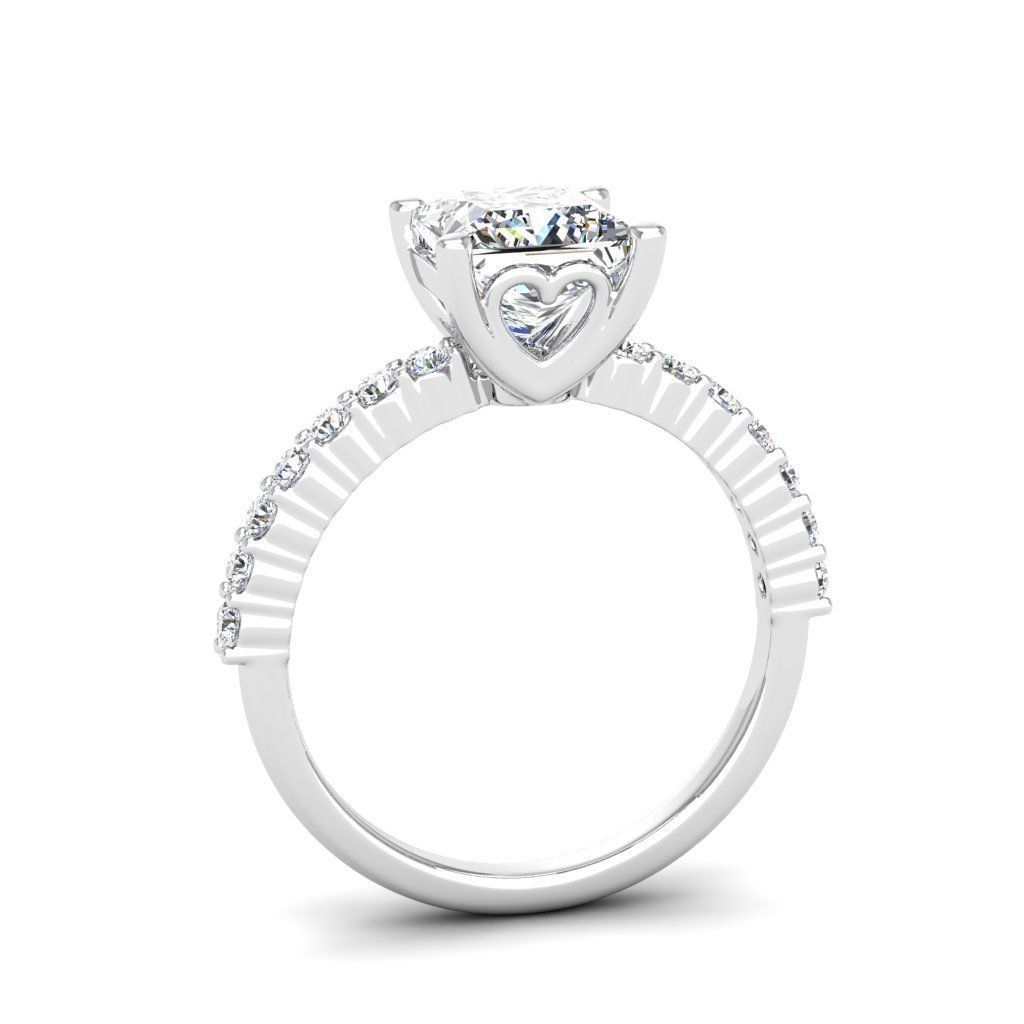 Engagement ring Alice princess 3D print model_14