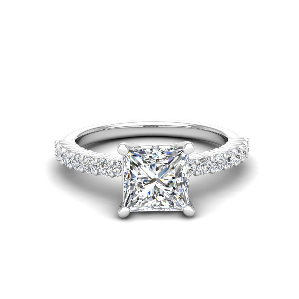 Engagement ring Alice princess 3D print model_2
