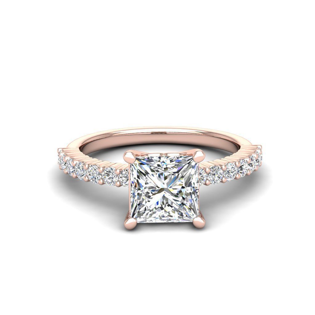 Engagement ring Alice princess 3D print model_1
