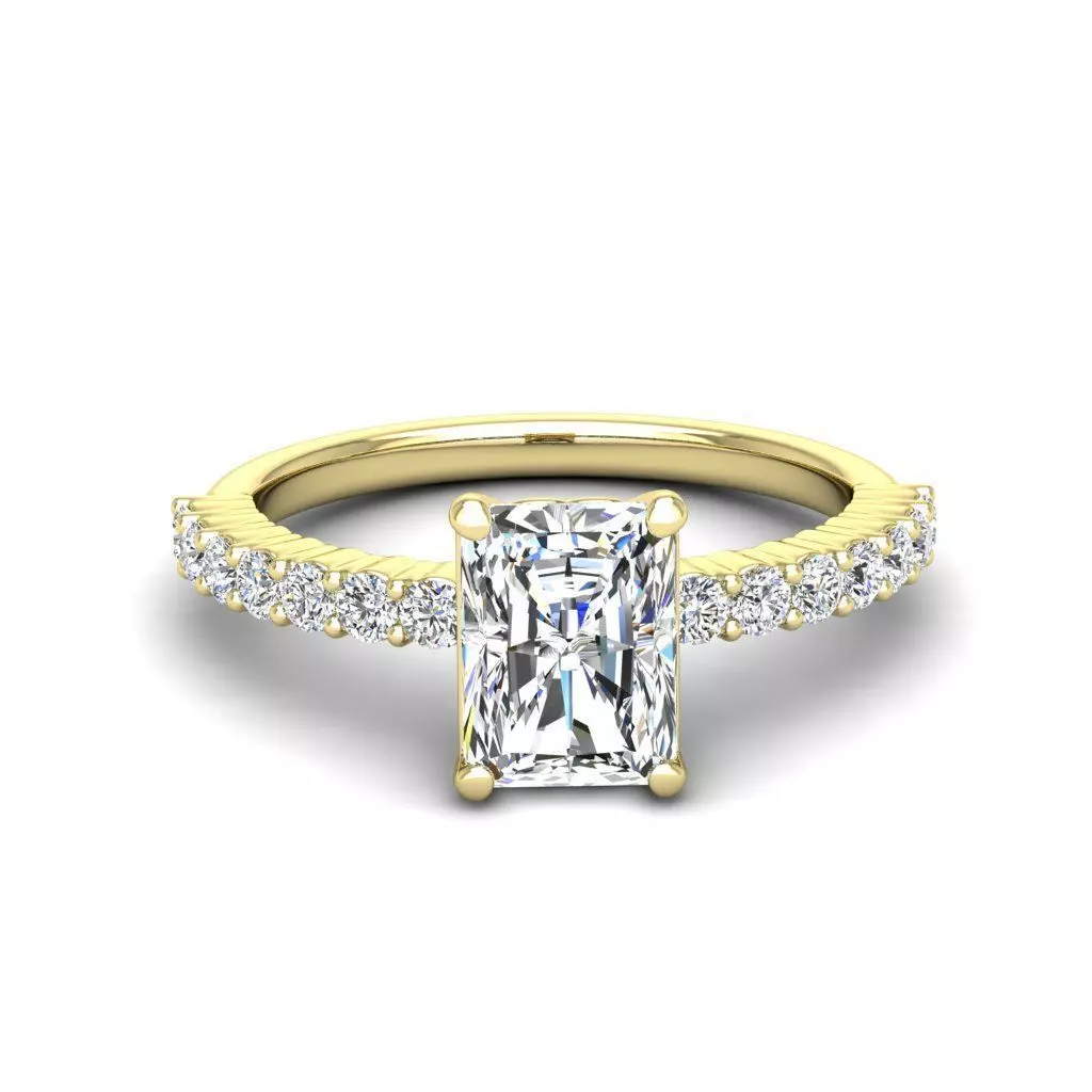 Engagement ring Alice radiant 3D print model_0