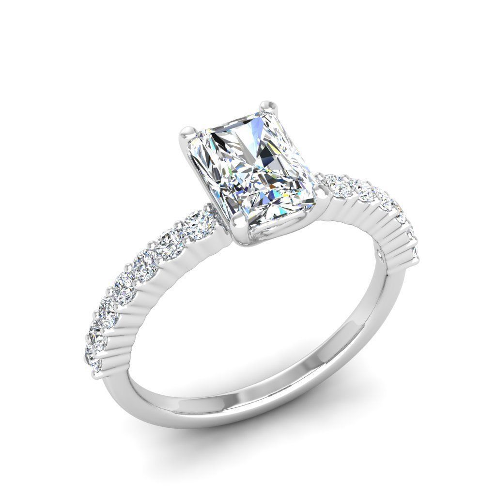 Engagement ring Alice radiant 3D print model_10