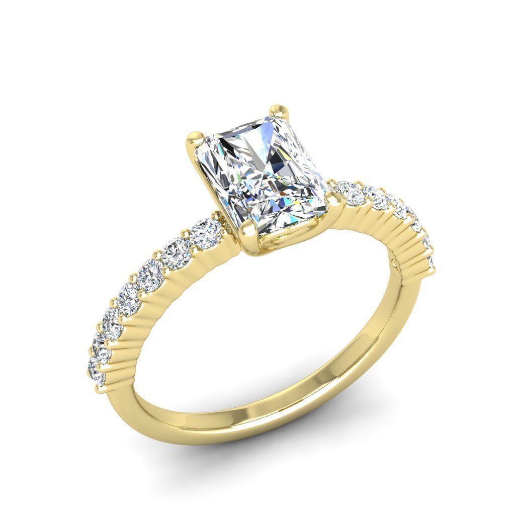 Engagement ring Alice radiant 3D print model_8