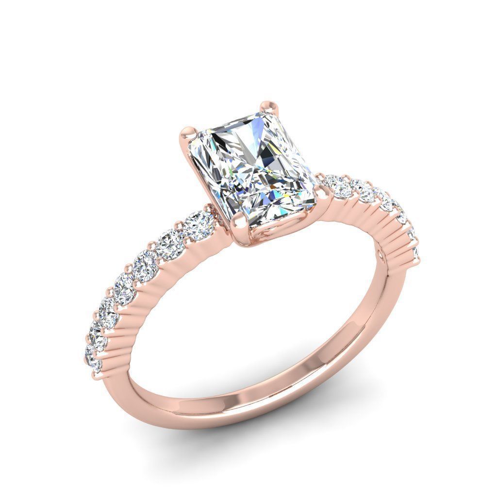 Engagement ring Alice radiant 3D print model_9