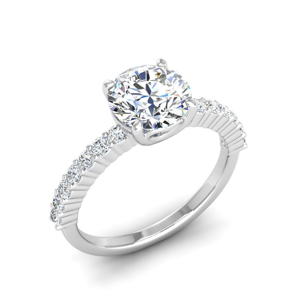 Engagement ring Alice round 3D print model_26