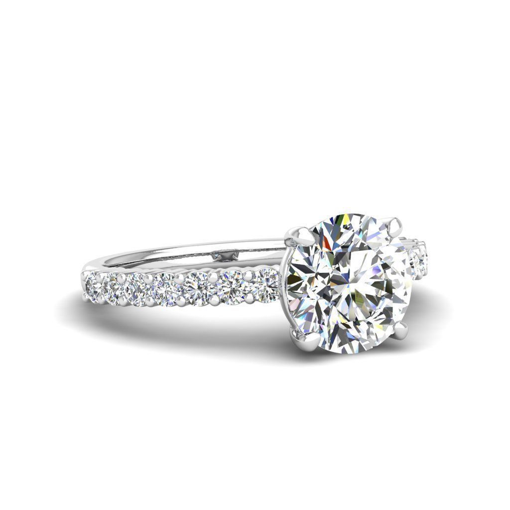 Engagement ring Alice round 3D print model_5