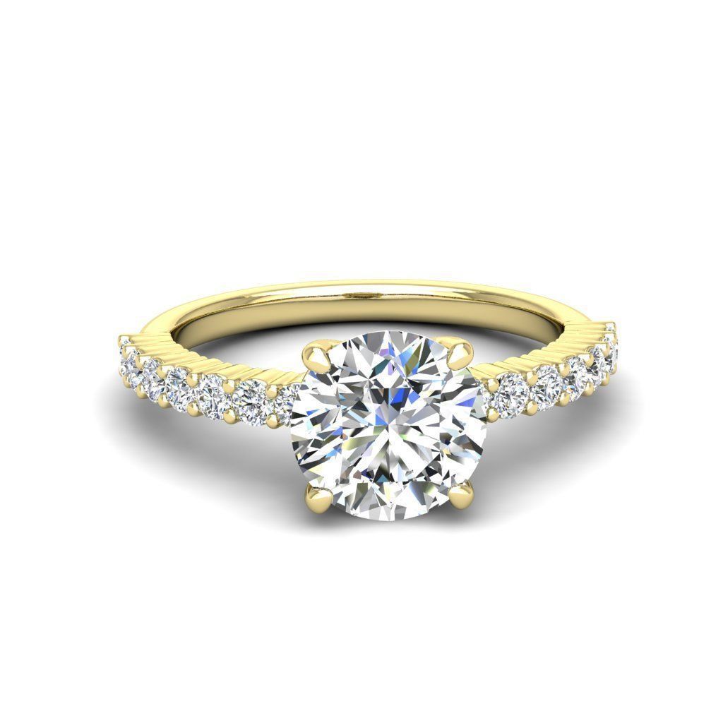 Engagement ring Alice round 3D print model_21
