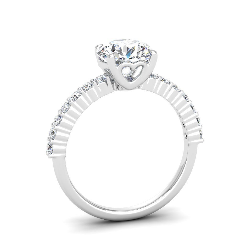 Engagement ring Alice round 3D print model_14