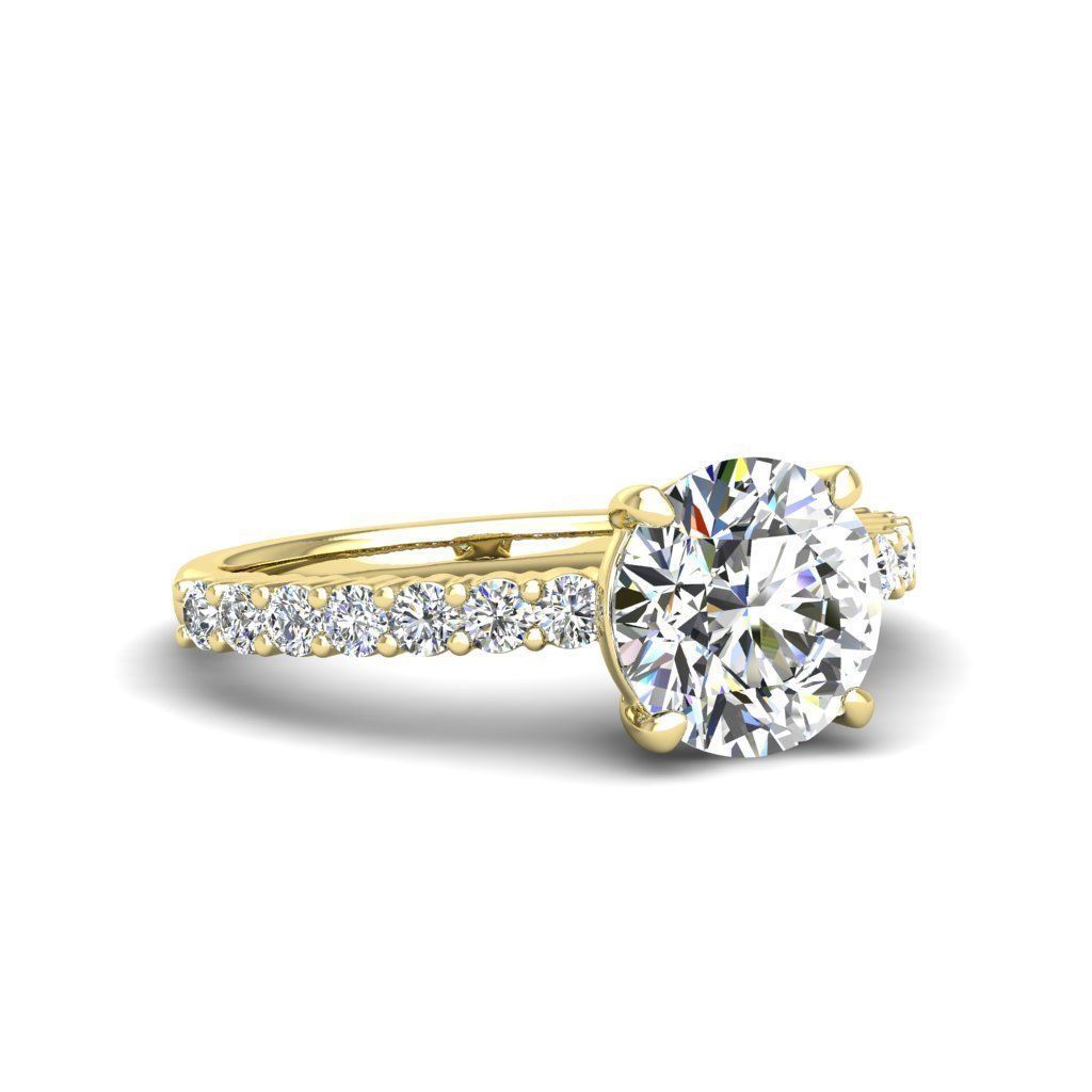 Engagement ring Alice round 3D print model_6