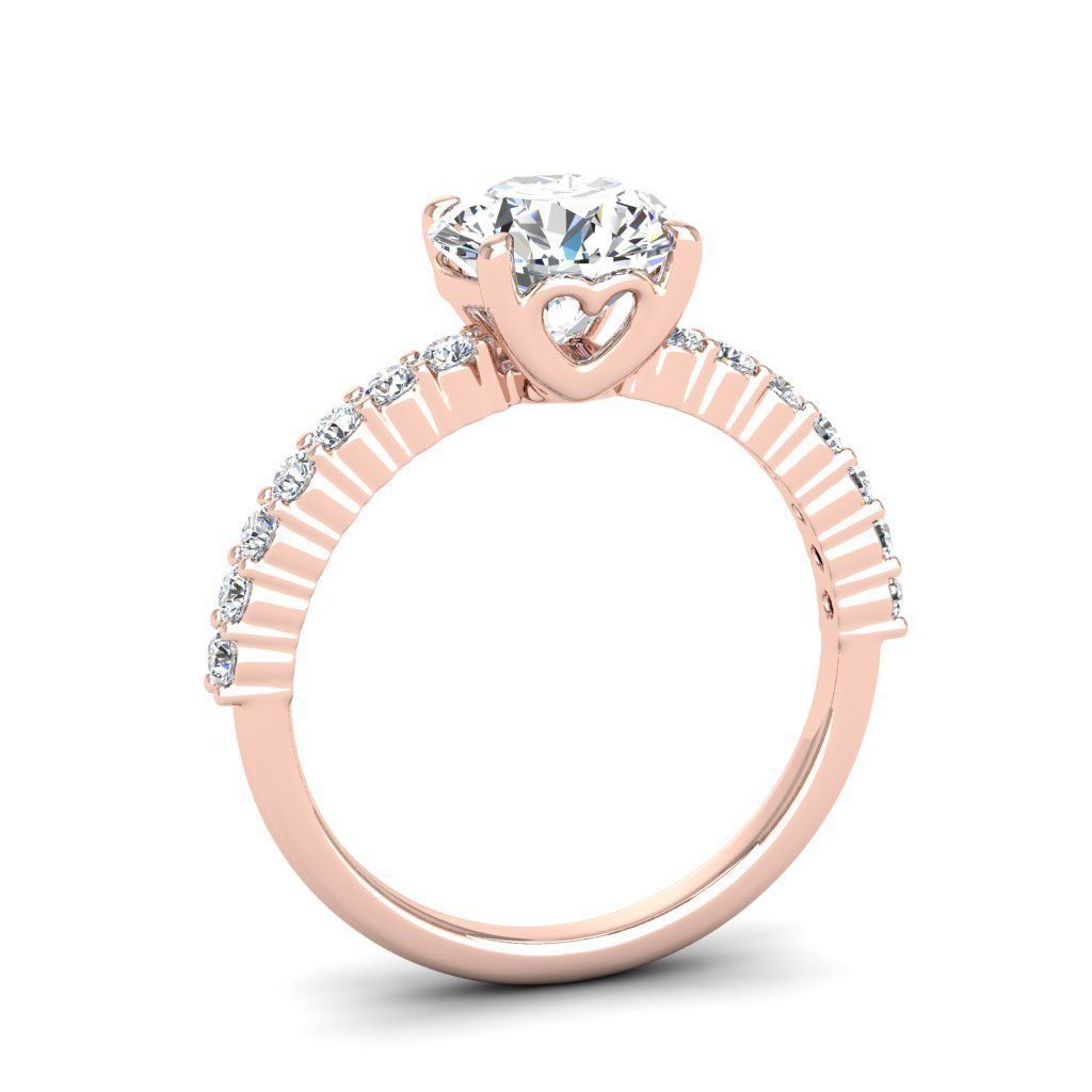 Engagement ring Alice round 3D print model_12