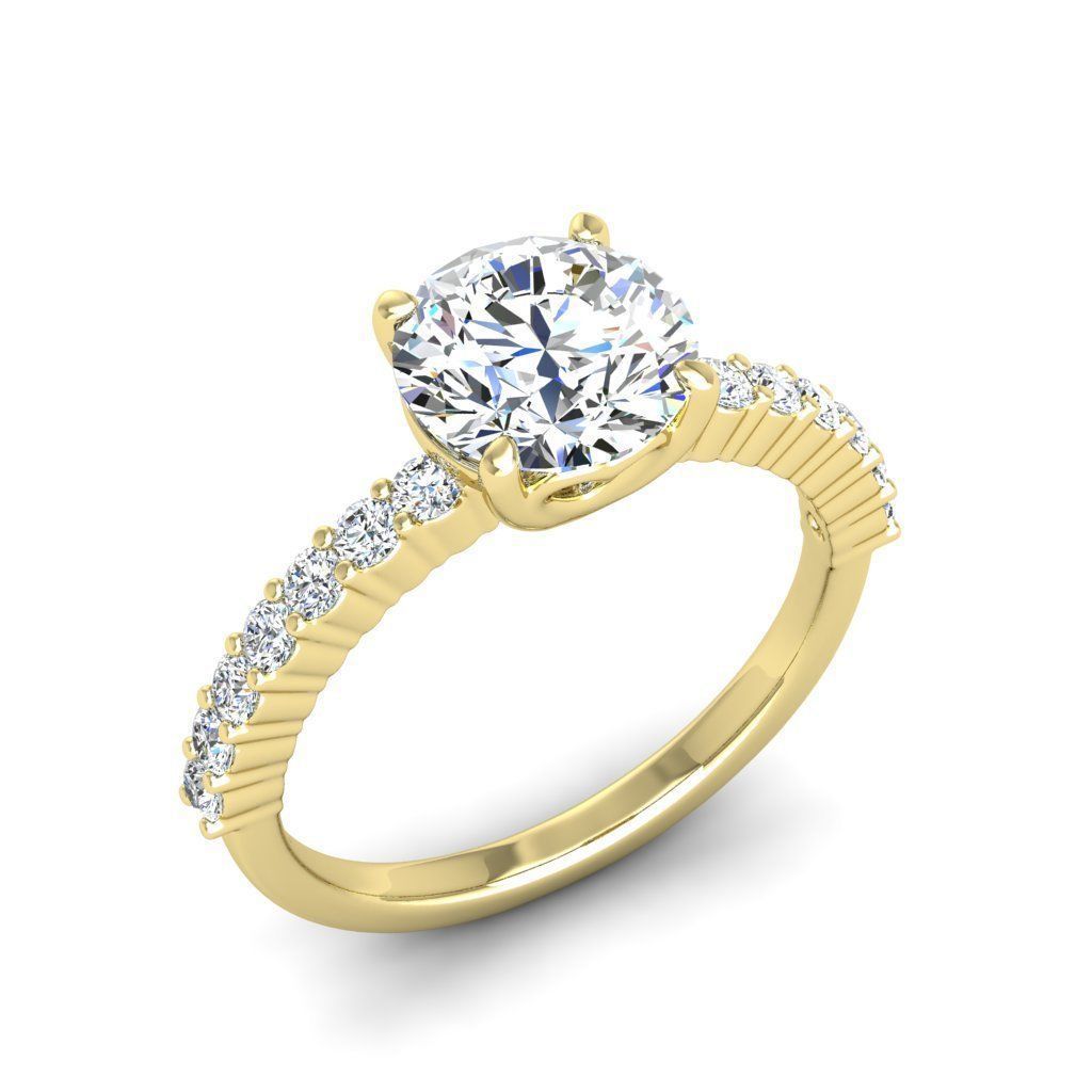 Engagement ring Alice round 3D print model_25