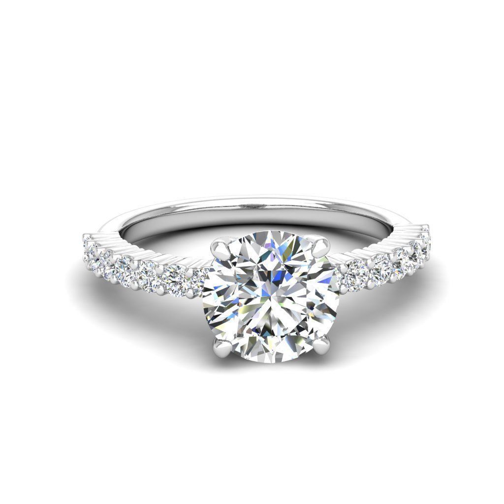 Engagement ring Alice round 3D print model_1