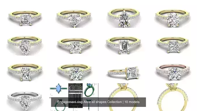 Engagement ring Alice all shapes Collection 