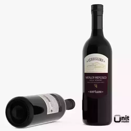 Merlot Refosco Red Wine Bottle 3D model