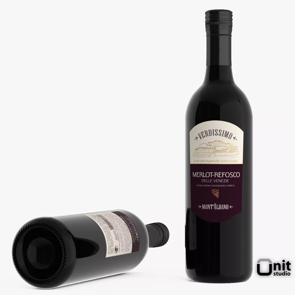 Merlot Refosco Red Wine Bottle 3D model