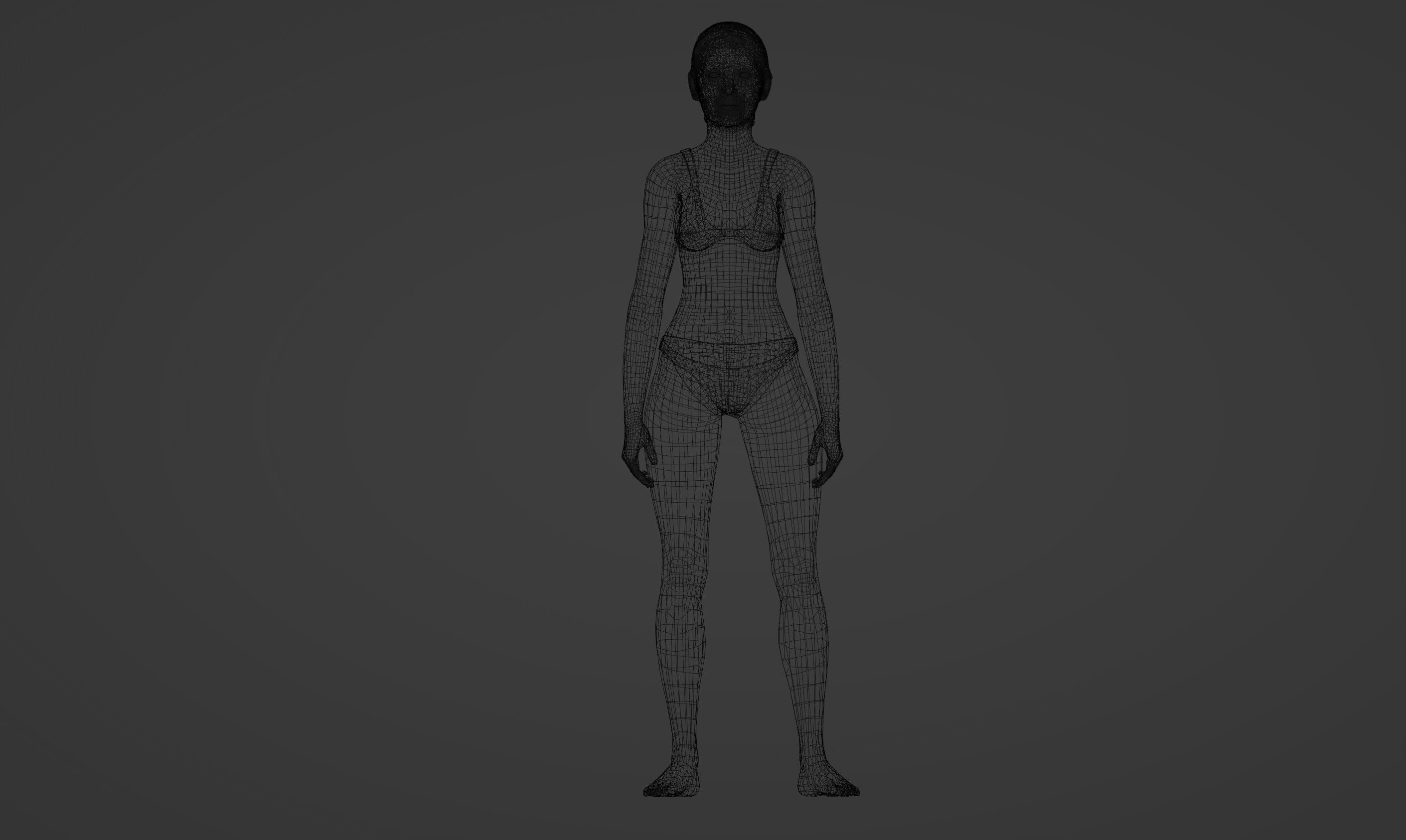 Realistic 3D Model of a Vibrant 70-Year-Old Woman in a Swimsuit 3D