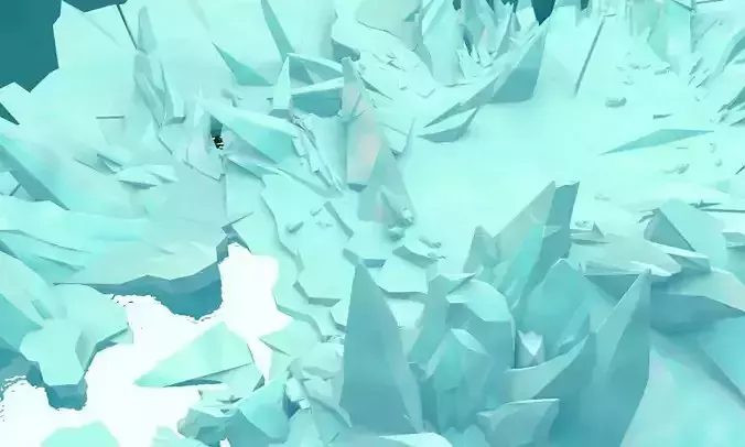 Cartoon Iceberg Ice Cave  sea surface  Snow Mountain