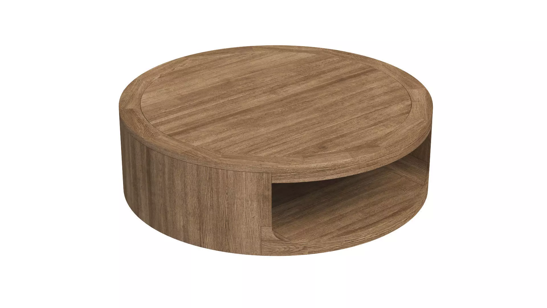 RH Oslo Open Teak Round Coffee Table 3D model_0