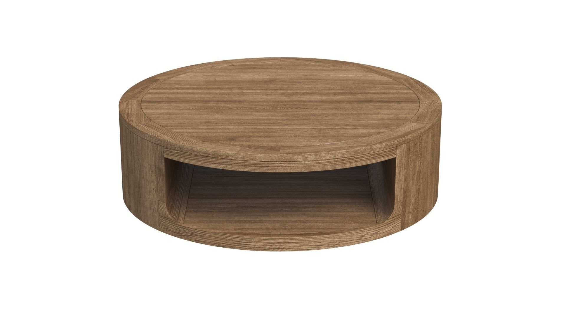 RH Oslo Open Teak Round Coffee Table 3D model_1