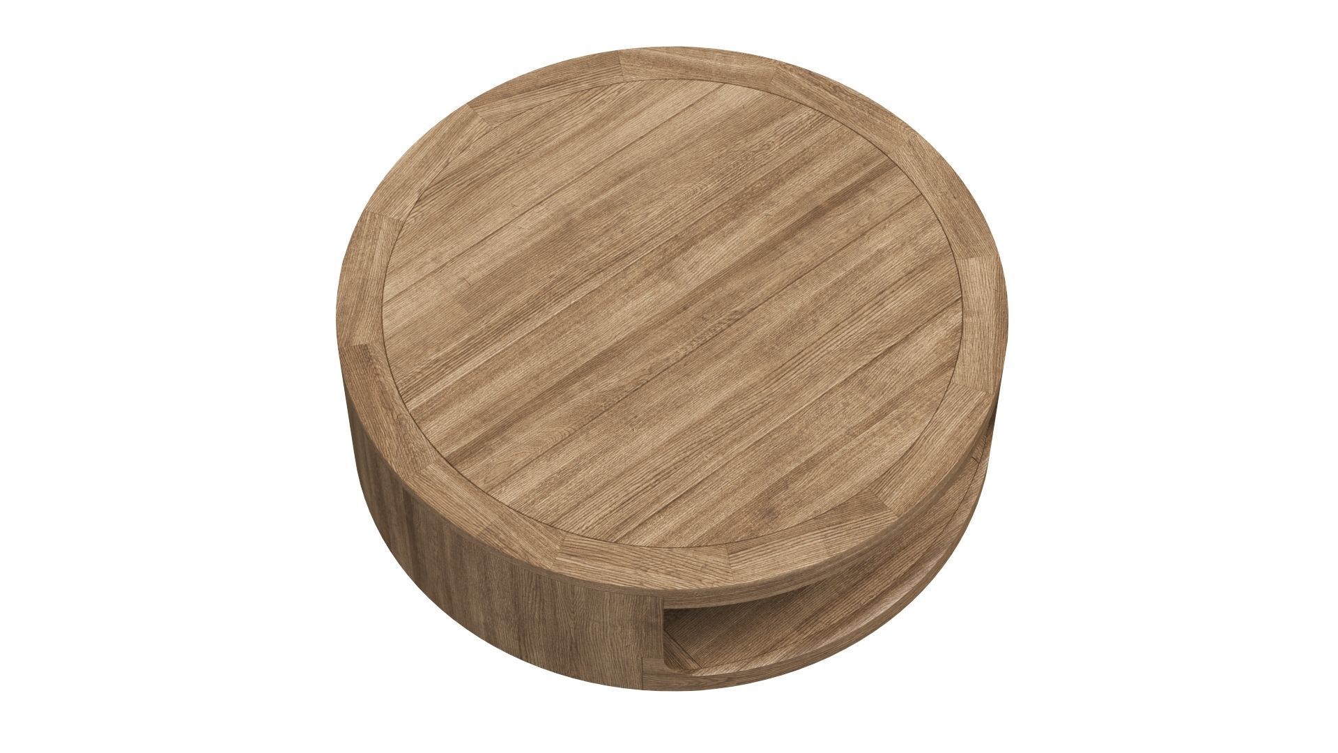 RH Oslo Open Teak Round Coffee Table 3D model_3