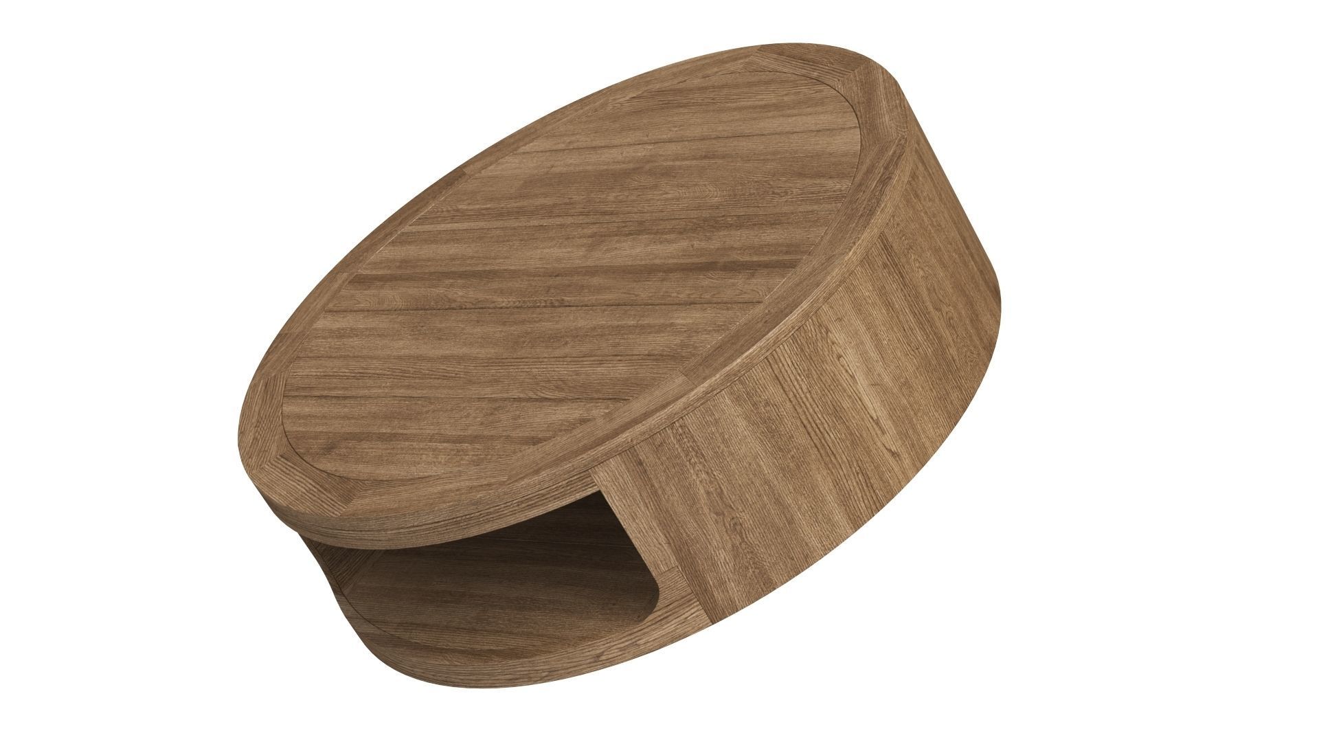 RH Oslo Open Teak Round Coffee Table 3D model_2