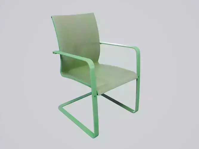 Modern Chair Sage Green Wool - Painted Mint Green Wood Low-poly 3D model