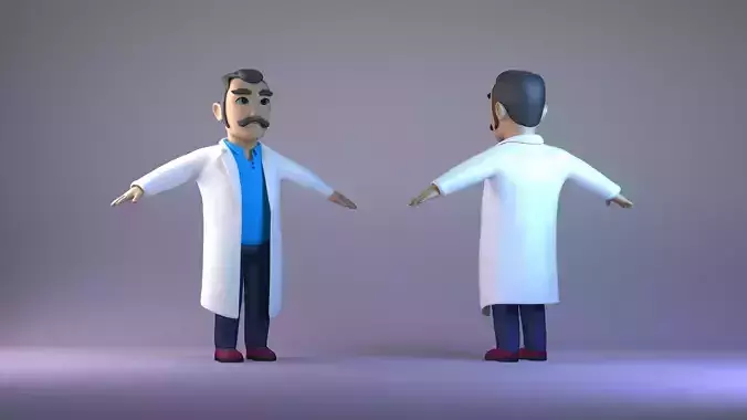 Cartoon boss scientist  researcher  and scholar bearded