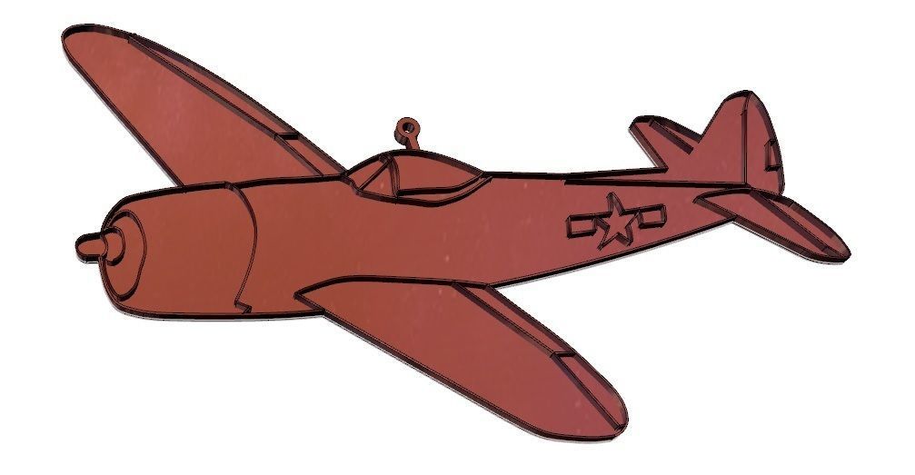 WWII US Fighter Christmas ornament collection 3D print model_3