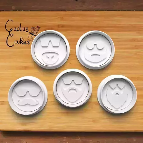 Beards Cookie Cutter Stl File for 3d Printer 0003 3D print model