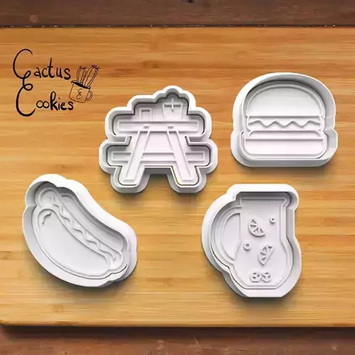 Barbecue Picnic Cookie Cutter Stl File for 3d Printer 0382 3D print model Barbecue Picnic Cookie Cutter Stl File for 3d Printer 0382 3D print model