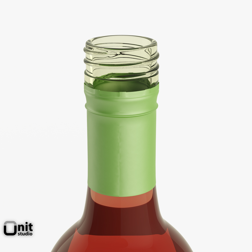 Pink Wine Bottle 3D model_5