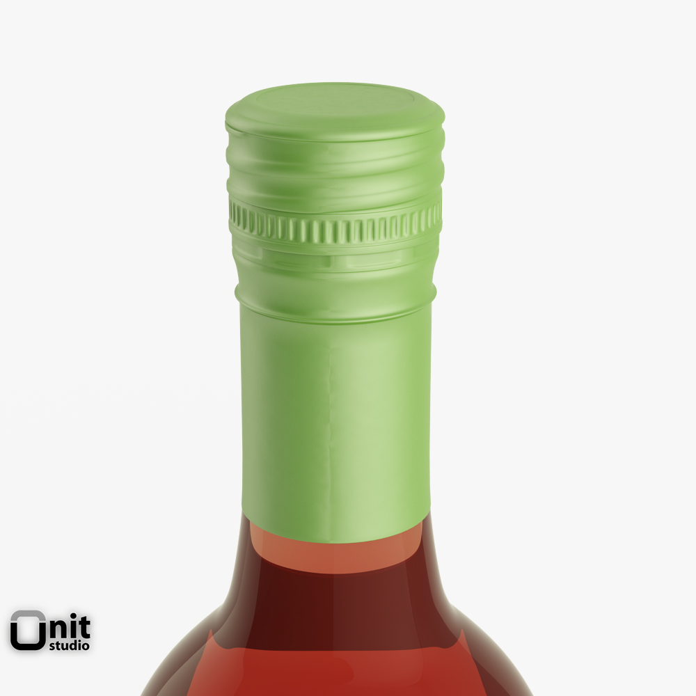 Pink Wine Bottle 3D model_3