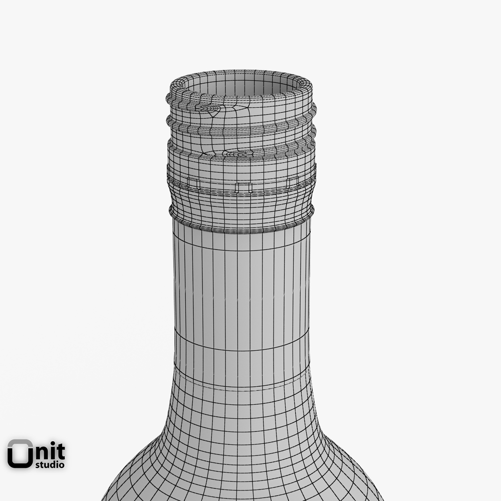 Pink Wine Bottle 3D model_10