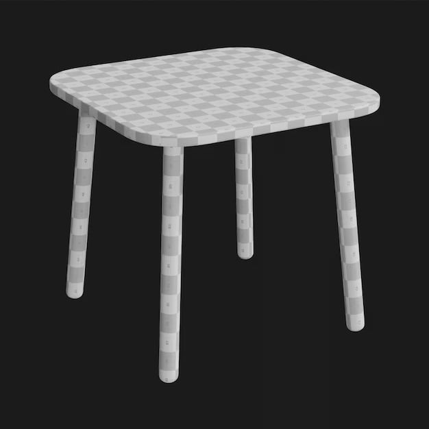 5 Realistic Small Children - coffe Tables 4K Low-poly 3D model_1