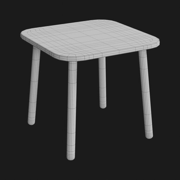 5 Realistic Small Children - coffe Tables 4K Low-poly 3D model_7