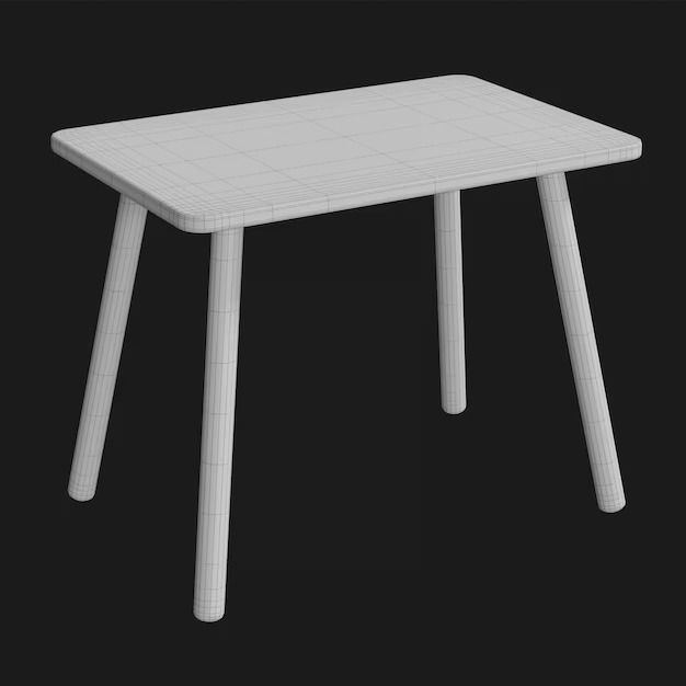 5 Realistic Small Children - coffe Tables 4K Low-poly 3D model_2