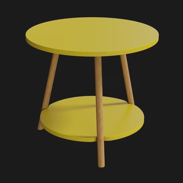 5 Realistic Small Children - coffe Tables 4K Low-poly 3D model_3