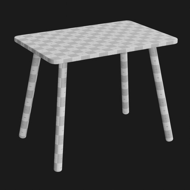 5 Realistic Small Children - coffe Tables 4K Low-poly 3D model_9