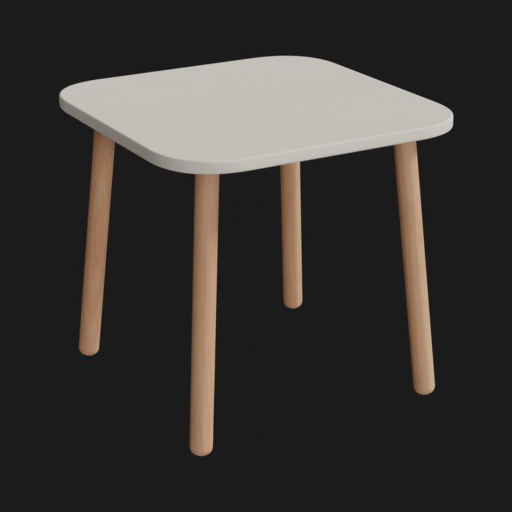 5 Realistic Small Children - coffe Tables 4K Low-poly 3D model_6