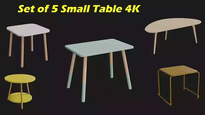 5 Realistic Small Children - coffe Tables 4K