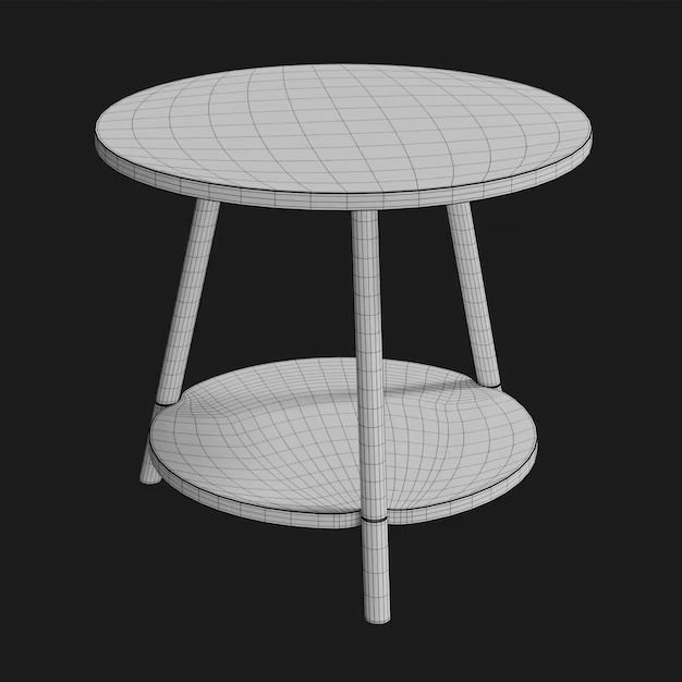 5 Realistic Small Children - coffe Tables 4K Low-poly 3D model_4
