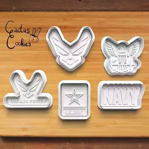 Army Navy Air Force Cookie Cutter Stl File for 3d Printer 0423 3D print model Army Navy Air Force Cookie Cutter Stl File for 3d Printer 0423 3D print model