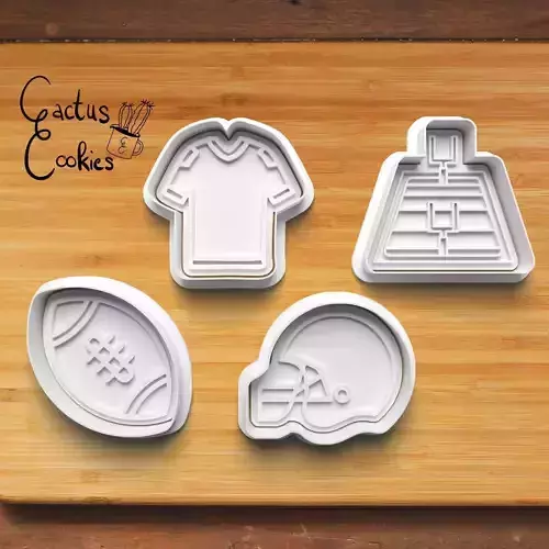 American Football Cookie Cutter Stl File for 3d Printer 0365 3D print model