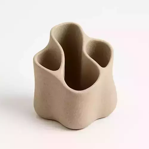Organic shaped pencil holder for desk 3D printing