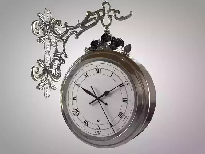 Wall Clock 05 Low-poly 3D model